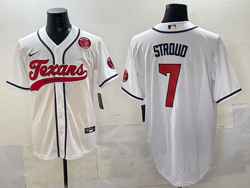 Men 2025 Houston Texans #7 Stroud White Joint Name Nike Limited NFL Jersey style 02->houston texans->NFL Jersey